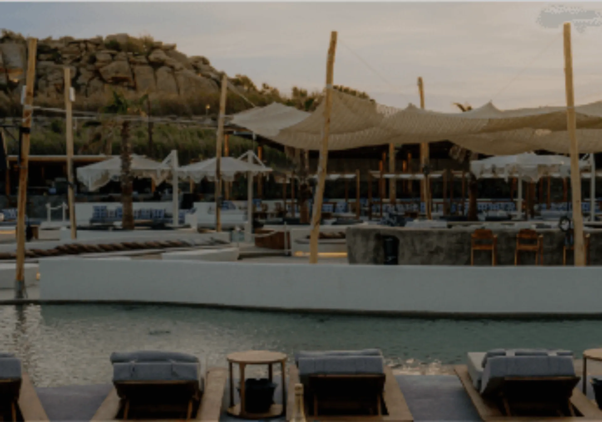 Boho Beach Lounge - Relaxing beach lounging, partially shaded, (Standing or seated Guests).