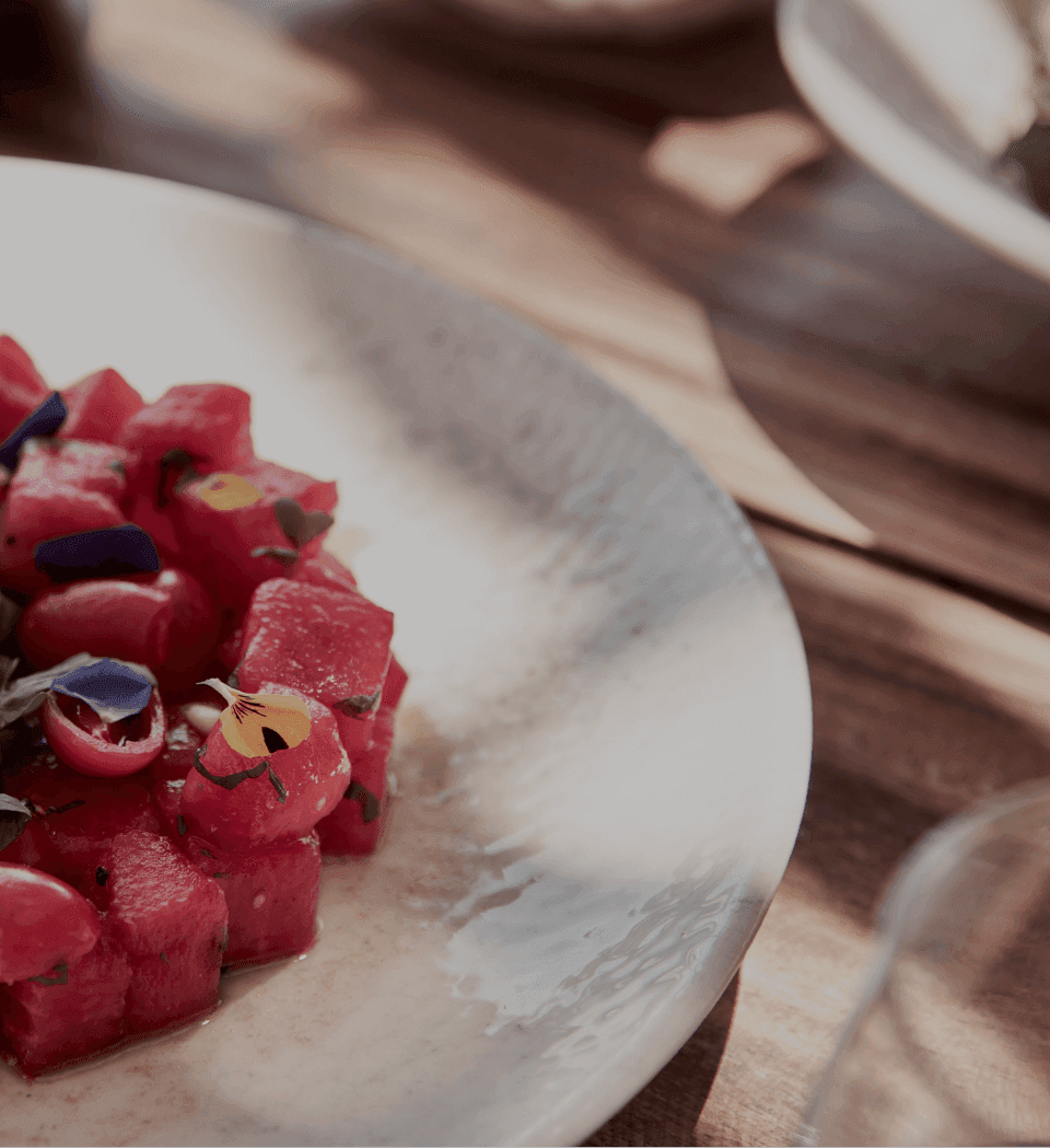 Sweet dish at SantAnna Mykonos restaurant area