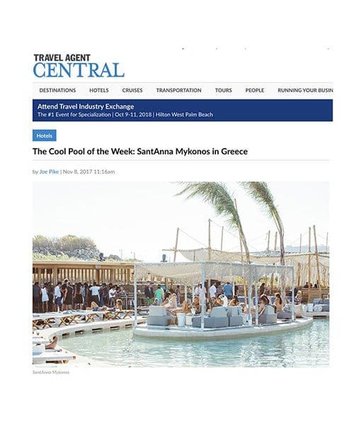 Travel Agent | Nov 8, 2017 - The Cool Pool of the Week: SantAnna Mykonos in Greece