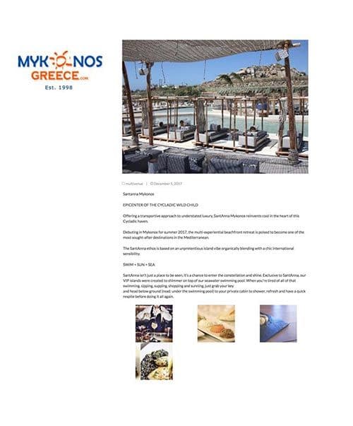 Mykonos Greece | Dec 5, 2017 - Santanna Mykonos Multi Venue Entertainment.
MykonosGreece.com