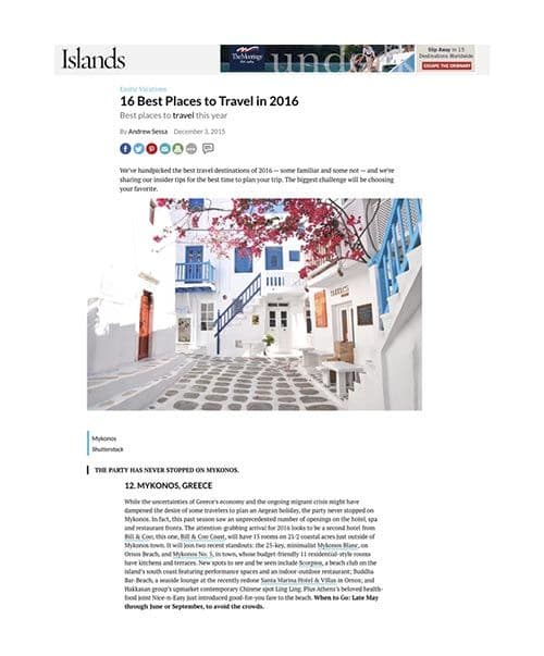 Islands | Dec 2015 - 16 Best Places to Travel in 2016: 12 Mykonos